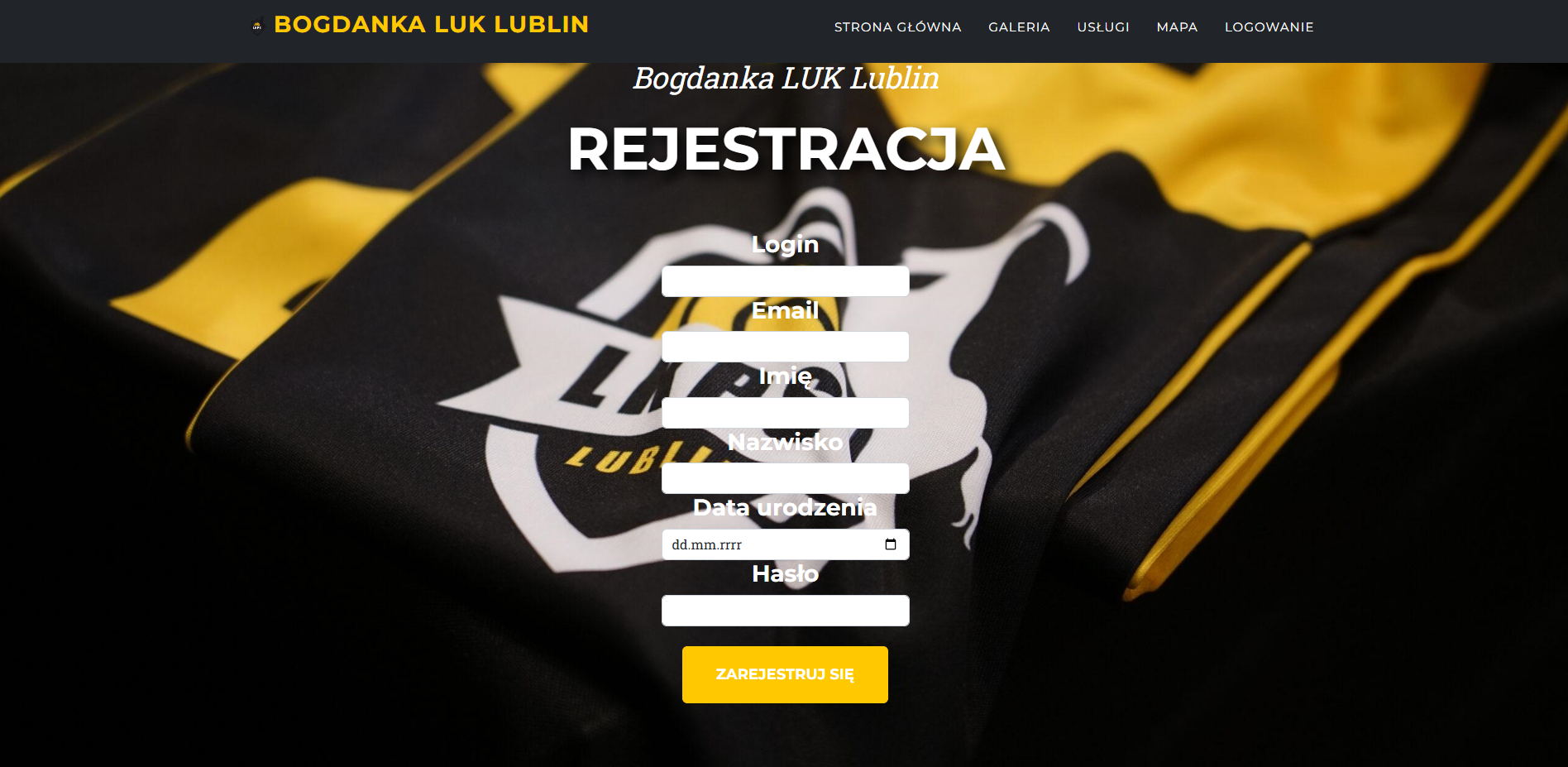 Zaawansowana strona klubu siatkarskiego — PHP